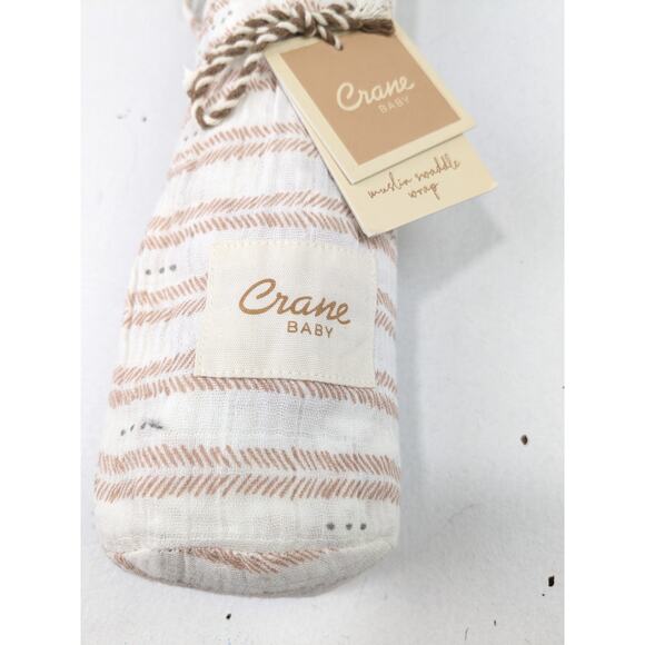 Crane Baby Rust/Mauve/Gray Swaddle Blanket - 47" x 47" - Picture 2 of 4